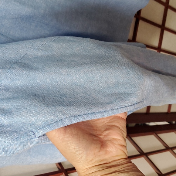 Lands' End Women's 3/4 Sleeve Linen Blend Tunic Top - Picture 4 of 9